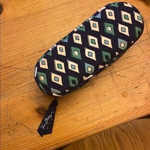 Vera Bradley Geometric Navy and Green Glasses Case
